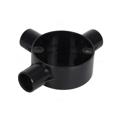 Decoduct Tee Three Way Circular Junction Box - Black Decoduct Tee Three Way Circular Junction Box - Black
