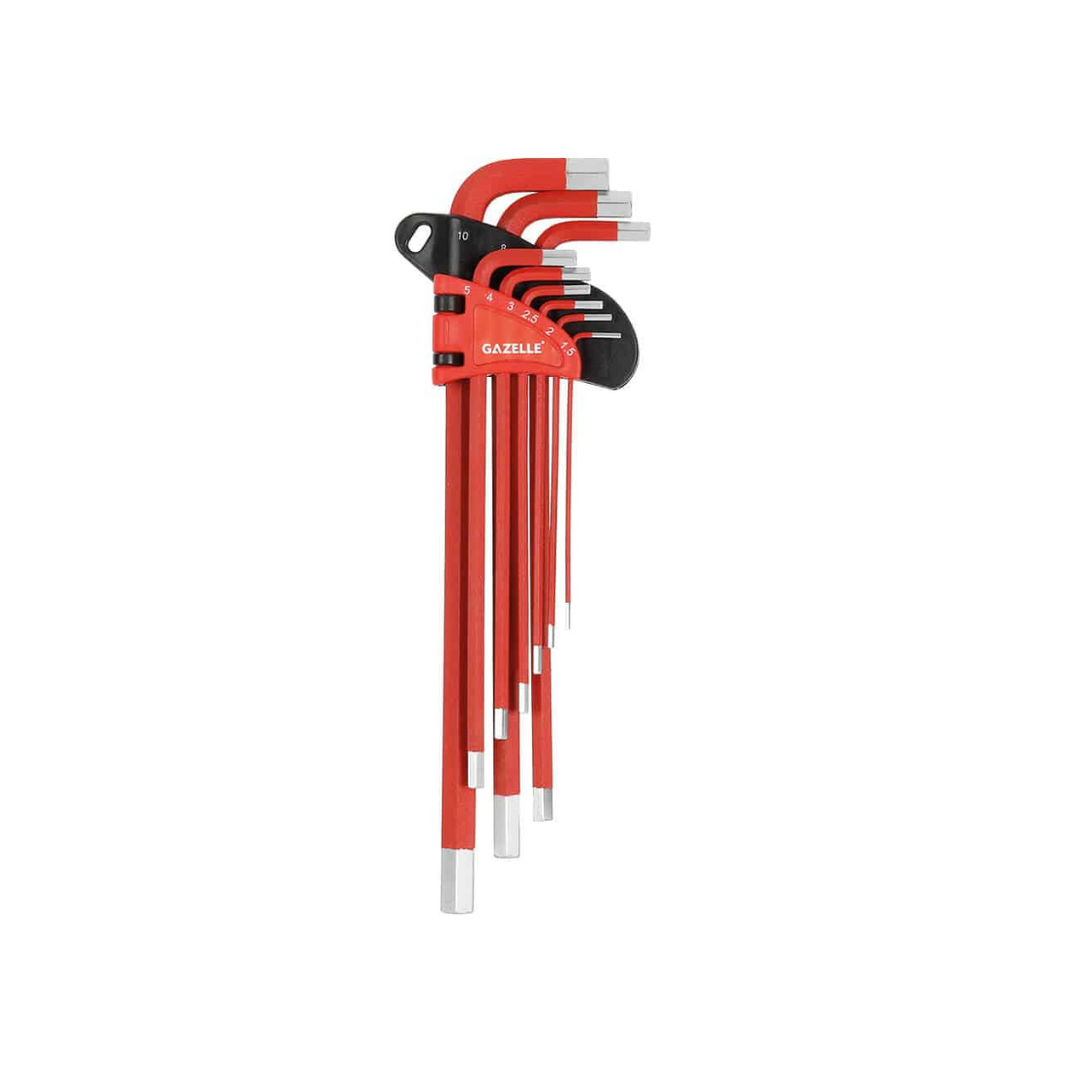 Gazelle Long Arm Metric Hex Key Set 9 Pcs 1.5-10mm G80133
