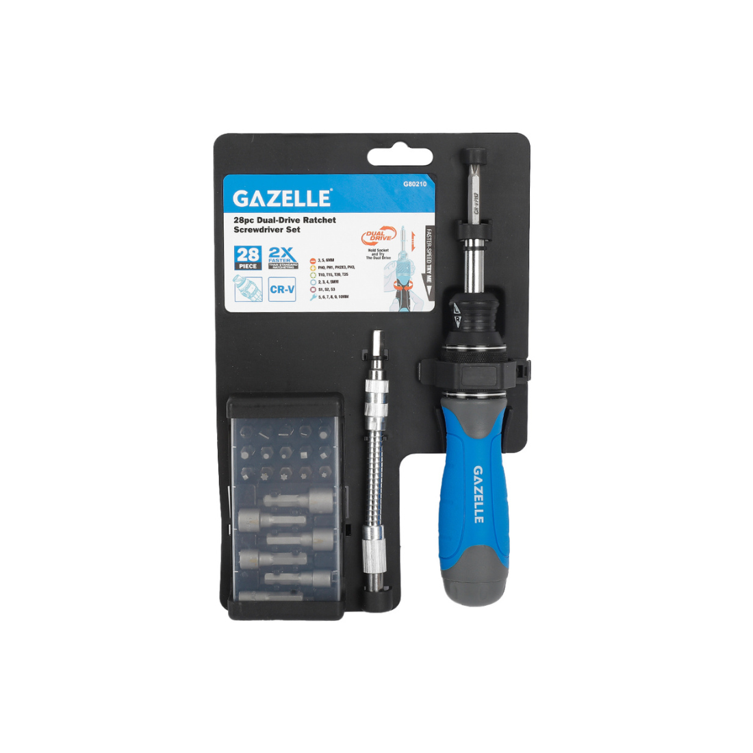 Gazelle Dual-Drive Ratchet Screwdriver Set 28 Pcs G80210 Gazelle Dual-Drive Ratchet Screwdriver Set 28 Pcs G80210