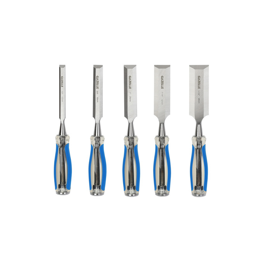 Gazelle Wood Chisel Set 5 Piece G80372 1/2 1 1/2 Inch