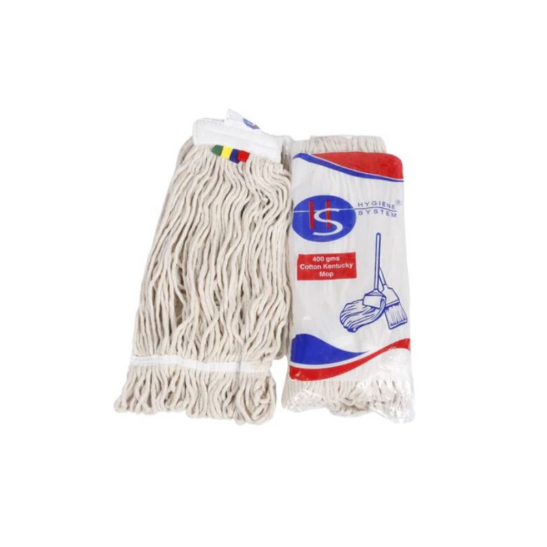Hygiene System PKHS400 Kentucky Cotton Wet Mop 4 Tabs Round 400Gms White
