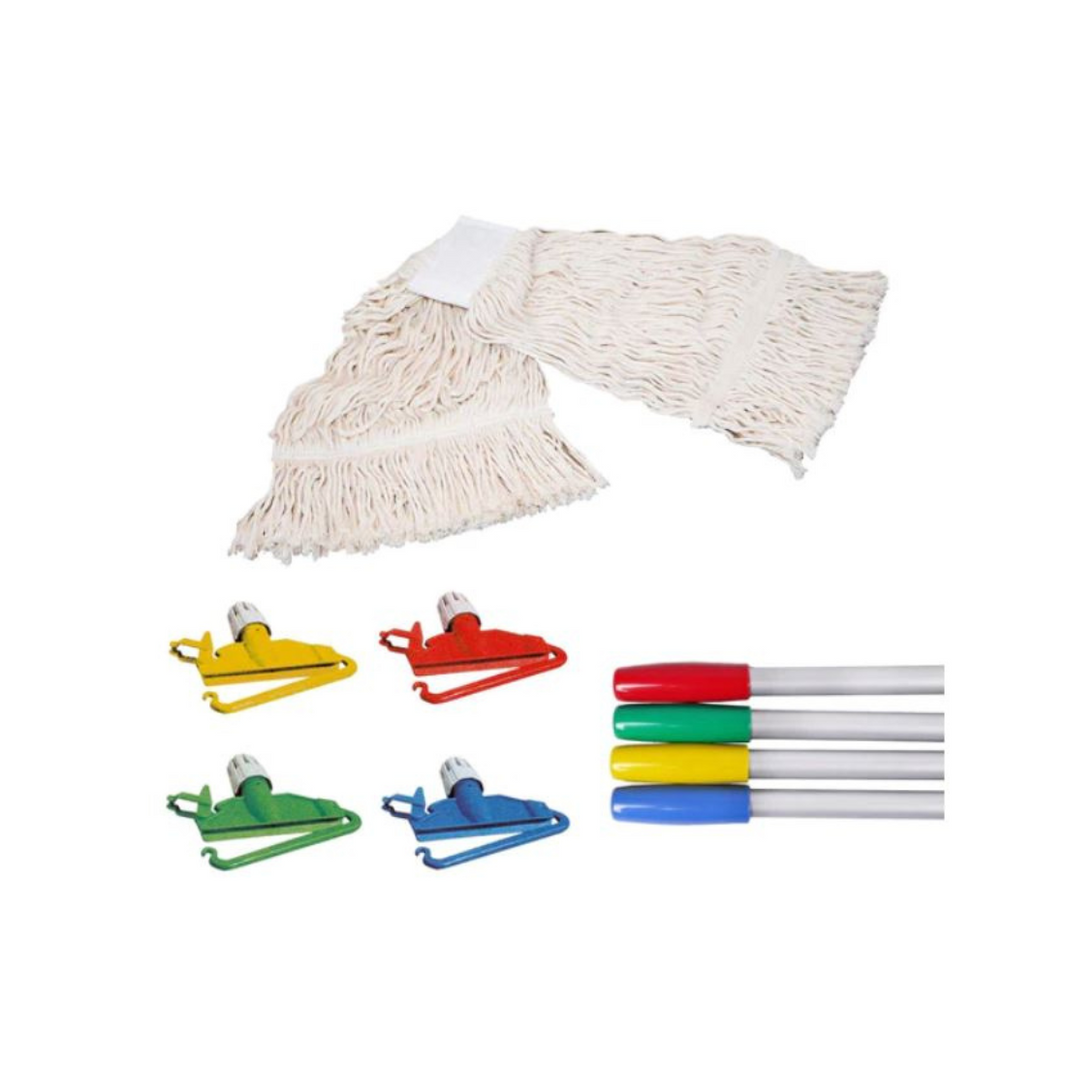 IPC RS Kentucky Cotton Wet Mop White With Band, Plastic Holder & Aluminium Handle