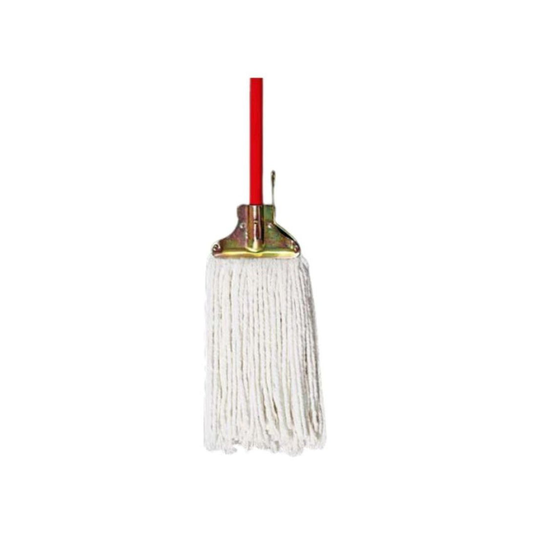 Kach Sheng KS6132+CJ999TH Cotton Wet Mop With Metal Holder & Wooden Handle White