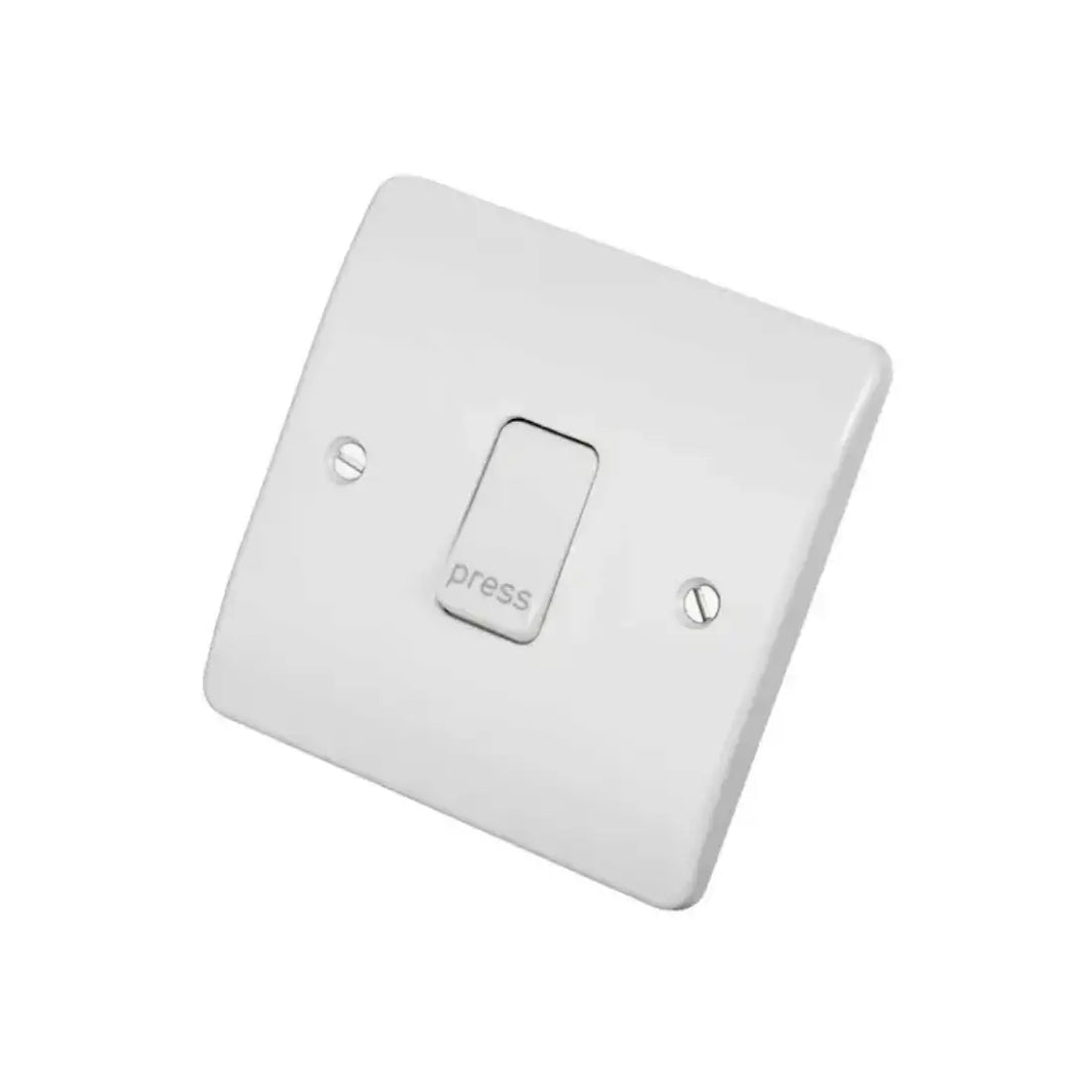 MK Logic Plus 10A 1G 2Way Press Switch K4878PWHI - White