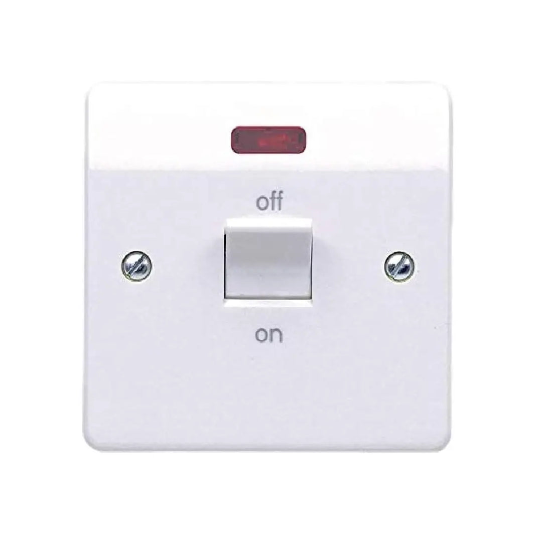 MK Logic Plus 32A 1G DP Switch with Neon K5105SAWHI - White