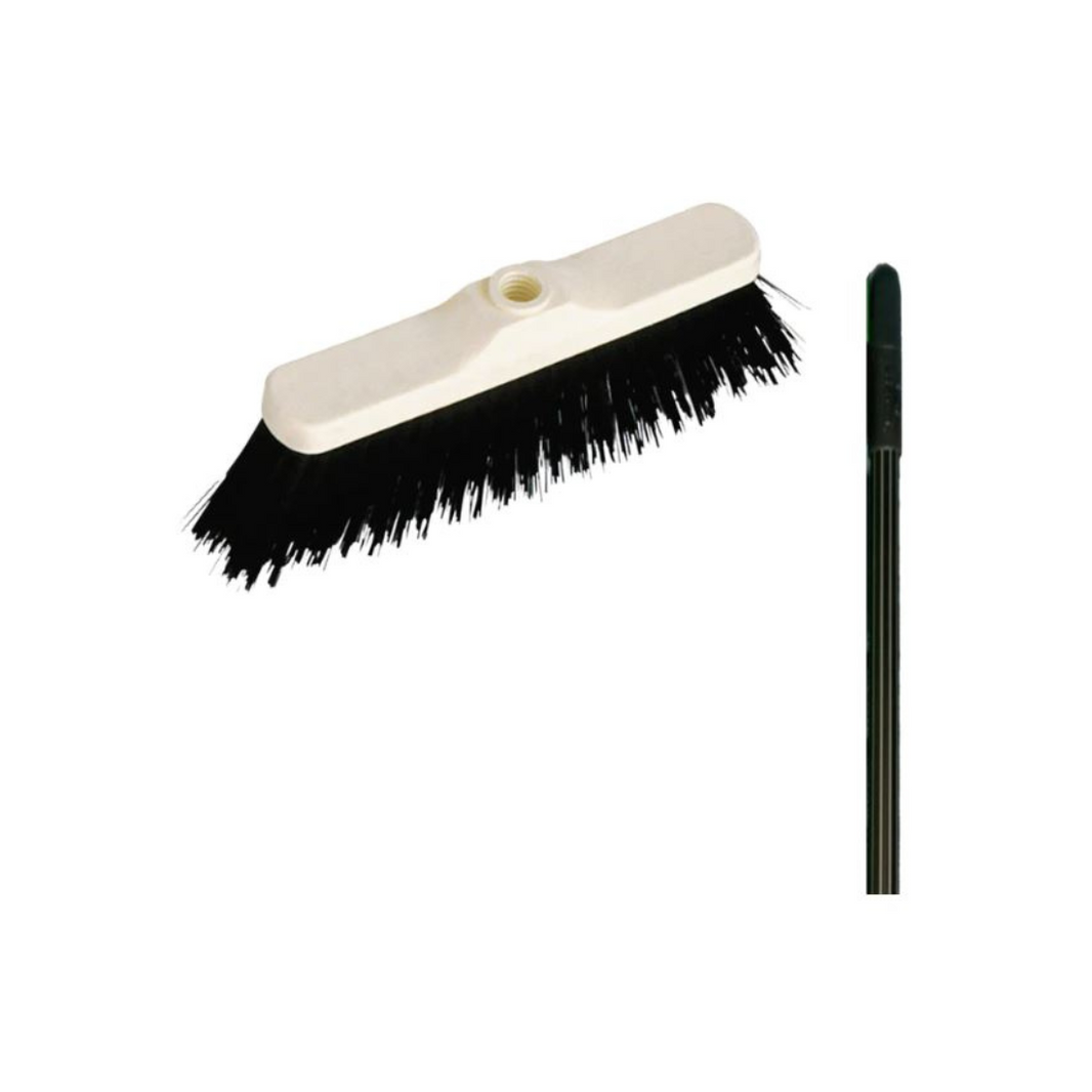 Mr. Brush MR260.12+MH Industrial Floor Broom With Metal Handle Black