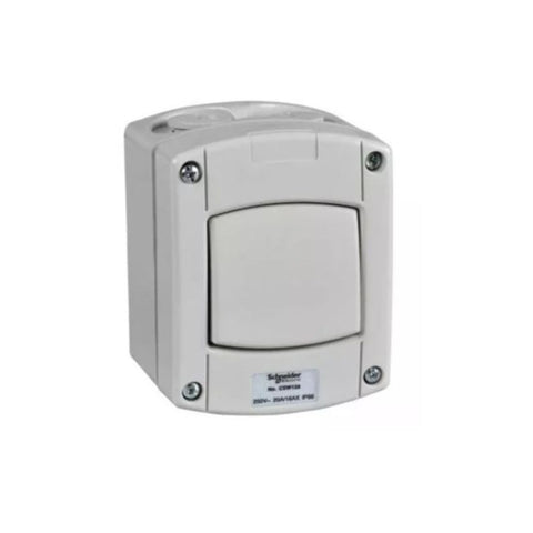 Schneider Electric Kavacha 20A/16AX 250V Surface Mount One Gang Two Way Switch IP66 CSW120 Schneider Electric Kavacha 20A/16AX 250V Surface Mount One Gang Two Way Switch IP66 CSW120