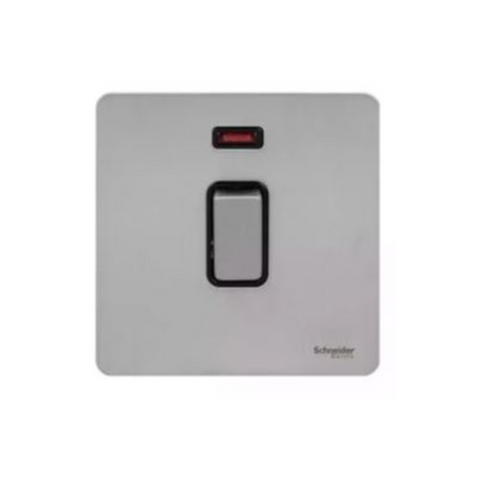 Schneider Electric Ultimate Screwless Flat Plate 2 Pole Switch Neon GU2411-BSS - Stainless Steel Black Ins Schneider Electric Ultimate Screwless Flat Plate 2 Pole Switch Neon GU2411-BSS - Stainless Steel Black Ins