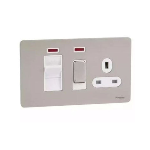 Schneider Electric Screwless Flat Plate Cooker Control Unit 45A 230V GU4401WPN - White Schneider Electric Screwless Flat Plate Cooker Control Unit 45A 230V GU4401WPN - White