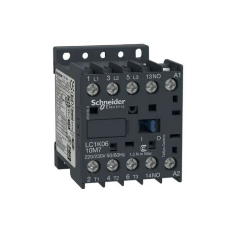 Schneider Electric TeSys K contactor 3P AC-3 <= 440V 6A 1 NO Aux. 220-230V AC Coil LC1K0610M7 Schneider Electric TeSys K contactor 3P AC-3 <= 440V 6A 1 NO Aux. 220-230V AC Coil LC1K0610M7