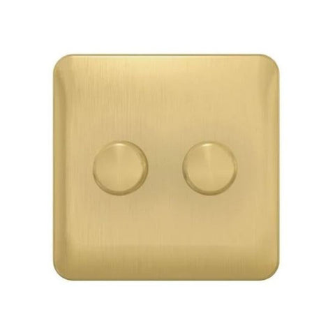 Schneider Electric Lisse 2 Way 2 Gang Dimmer Switch 250W/VA GGBL6022CSBS - Satin Brass Schneider Electric Lisse 2 Way 2 Gang Dimmer Switch 250W/VA GGBL6022CSBS - Satin Brass