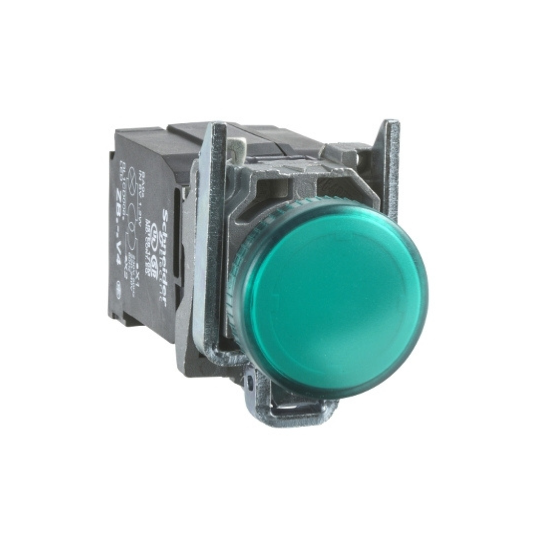 Schneider Electric Harmony XB4 Pilot Light Protected LED Light Green 22mm with Plain Lens Integral LED 440-460V XB4BV8B3 Schneider Electric Harmony XB4 Pilot Light Protected LED Light Green 22mm with Plain Lens Integral LED 440-460V XB4BV8B3