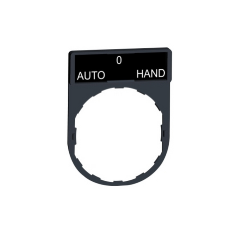 Schneider Electric Legend Holder 30x40mm with Legend 8x27mm with Marking AUTO-O-HAND ZBY2385 Schneider Electric Legend Holder 30x40mm with Legend 8x27mm with Marking AUTO-O-HAND ZBY2385