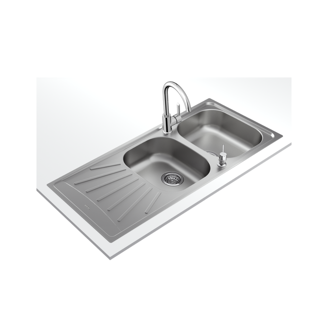 Teka Inset Two Bowls One Drainer Reversible Sink Tekaway Starbright 80 E-XN 2B 1D Teka Inset Two Bowls One Drainer Reversible Sink Tekaway Starbright 80 E-XN 2B 1D
