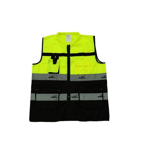 Vaultex DLM Executive Fabric Vest With Vaultex Reflective - Black & Yellow Vaultex DLM Executive Fabric Vest With Vaultex Reflective - Black & Yellow