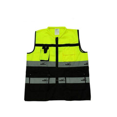 Vaultex DLM Executive Fabric Vest With Vaultex Reflective - Black & Yellow - Slide 1