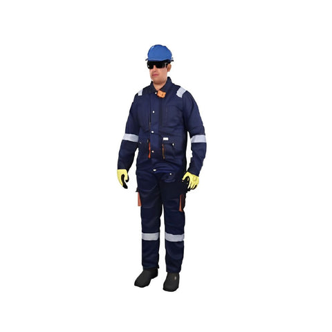 Vaultex DUE 100% Twill Pant & Shirt With Reflective - Navy Blue Vaultex DUE 100% Twill Pant & Shirt With Reflective - Navy Blue
