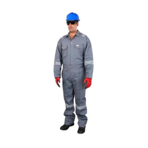 Vaultex TOP 100% Cotton Coverall With Reflective - Grey Vaultex TOP 100% Cotton Coverall With Reflective - Grey