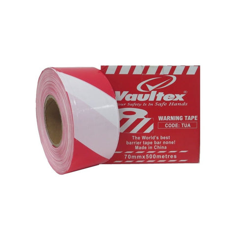 Vaultex TUA Warning Tape - Red & White, 70MM X 500 Meters Vaultex TUA Warning Tape - Red & White, 70MM X 500 Meters