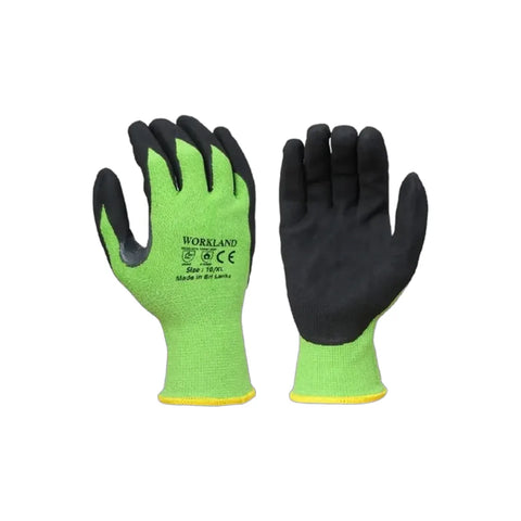Workland AGT HPPE Nitrite Foam Coated Gloves with Crotch Thumb - Green & Black Workland AGT HPPE Nitrite Foam Coated Gloves with Crotch Thumb - Green & Black