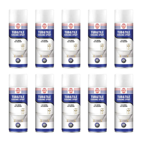 Asmaco Tub and Tile Ceramic Spray 400ml 10 pcs - White Asmaco Tub and Tile Ceramic Spray 400ml 10 pcs - White