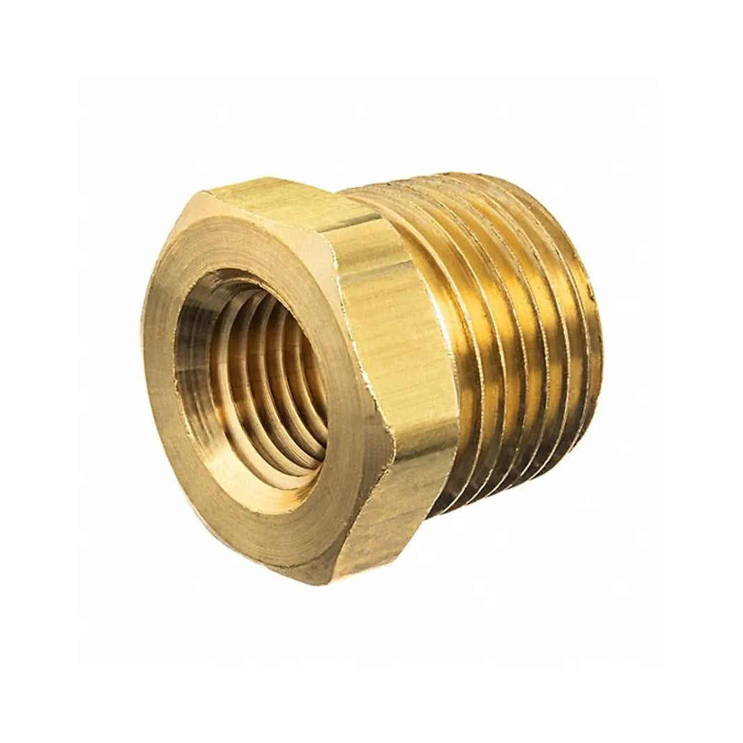 Brass Hex Nipple Reducer Bush Male 1/4 inch x Female 3/8 inch