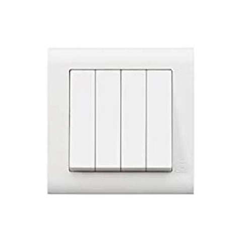 MK Essentials MV4784WHI 10AX 4G 2Way Switch, Wide Rocker - White MK Essentials MV4784WHI 10AX 4G 2Way Switch, Wide Rocker - White