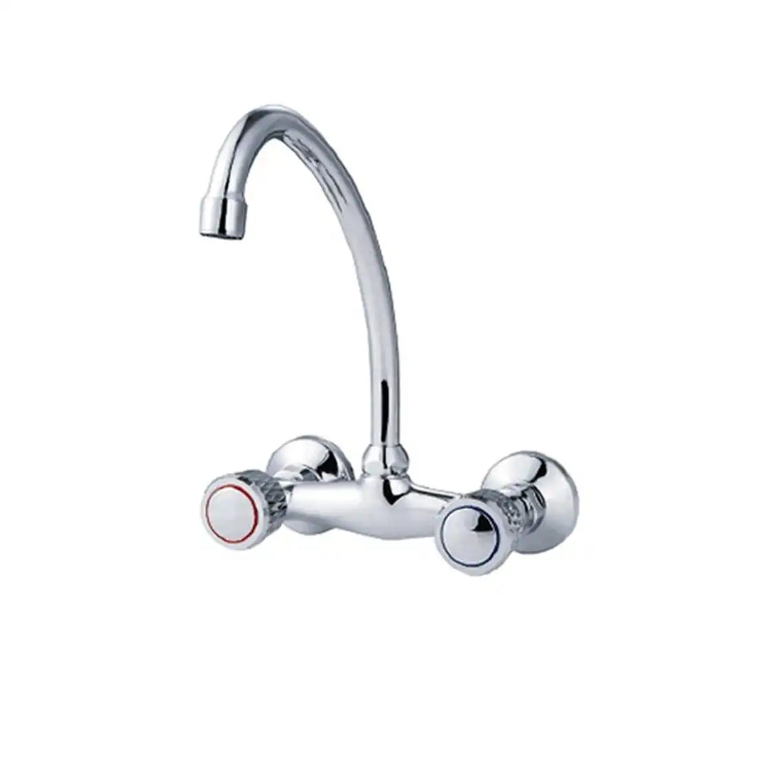 Milano Crown Plus Wall Mounted Kitchen Sink Mixer - Chrome
