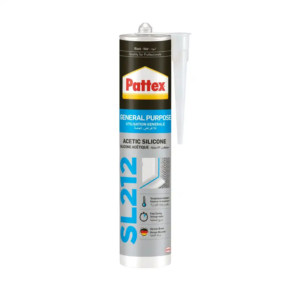 Pattex SL212 General Purpose Silicone, 280ml - Black