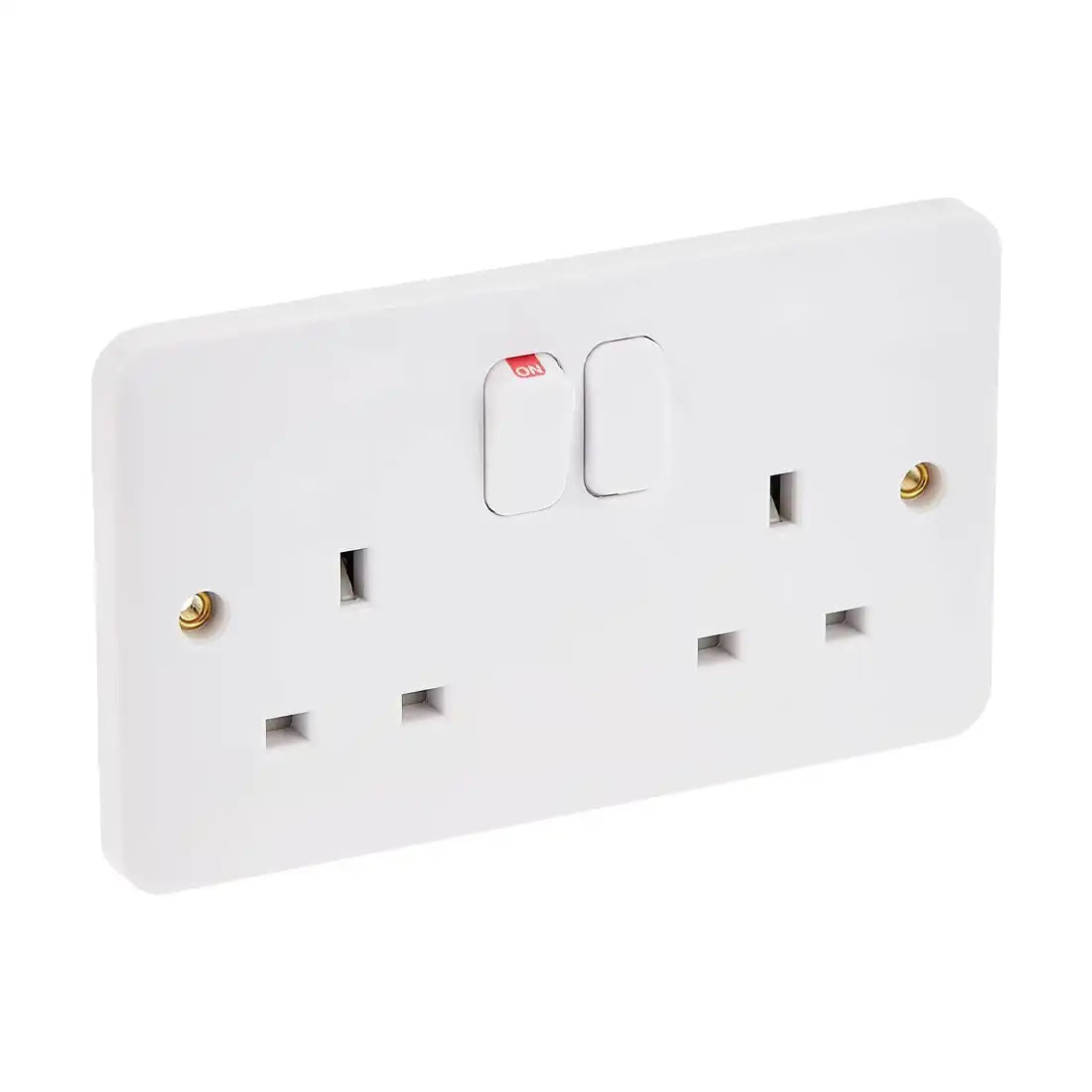 Schneider Electric Lisse Switched Socket GGBL3020NIS British Standard, 2 Gangs 13 A - White Schneider Electric Lisse Switched Socket GGBL3020NIS British Standard, 2 Gangs 13 A - White