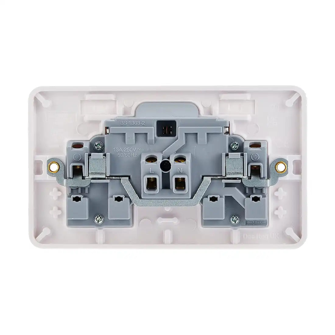 Schneider Electric Lisse Switched Socket GGBL3020NIS British Standard, 2 Gangs 13 A - White Schneider Electric Lisse Switched Socket GGBL3020NIS British Standard, 2 Gangs 13 A - White