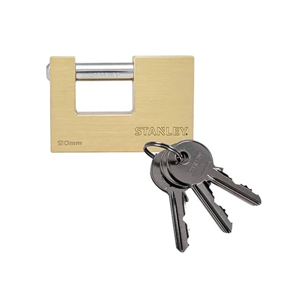 Stanley PU24-642 Solid Brass Bayonette Padlock 90mm