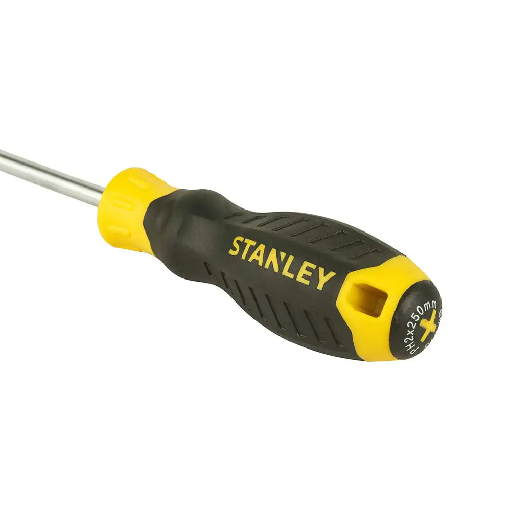 Stanley STMT60812-8 Phillips Screwdriver with Magnetized Tip, Cushion Grip PH2 x 200mm (+) Black & Yellow
