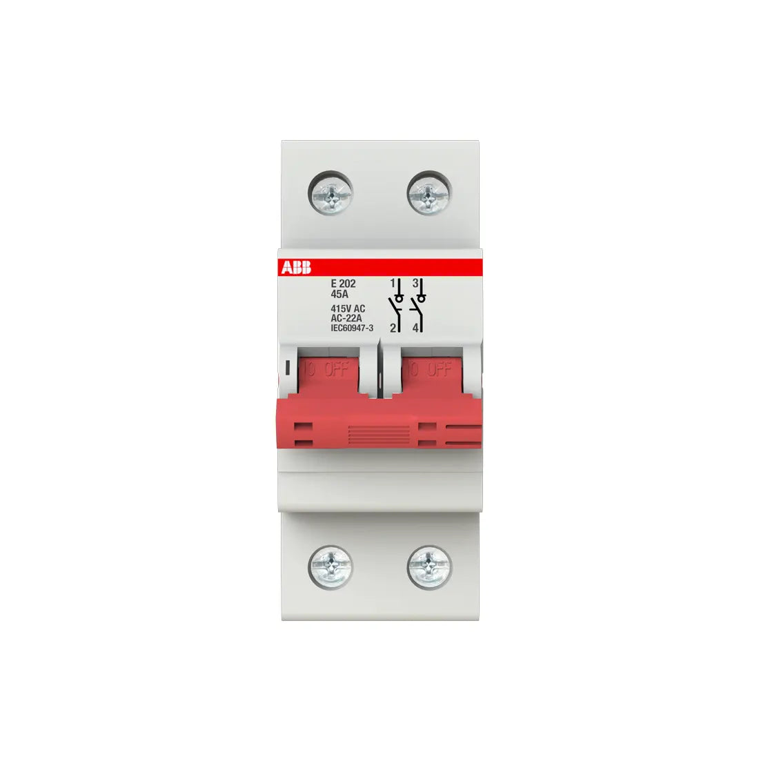 ABB Electrical Isolator Switch 2CDE282001R0045 45A 2P E202/45R