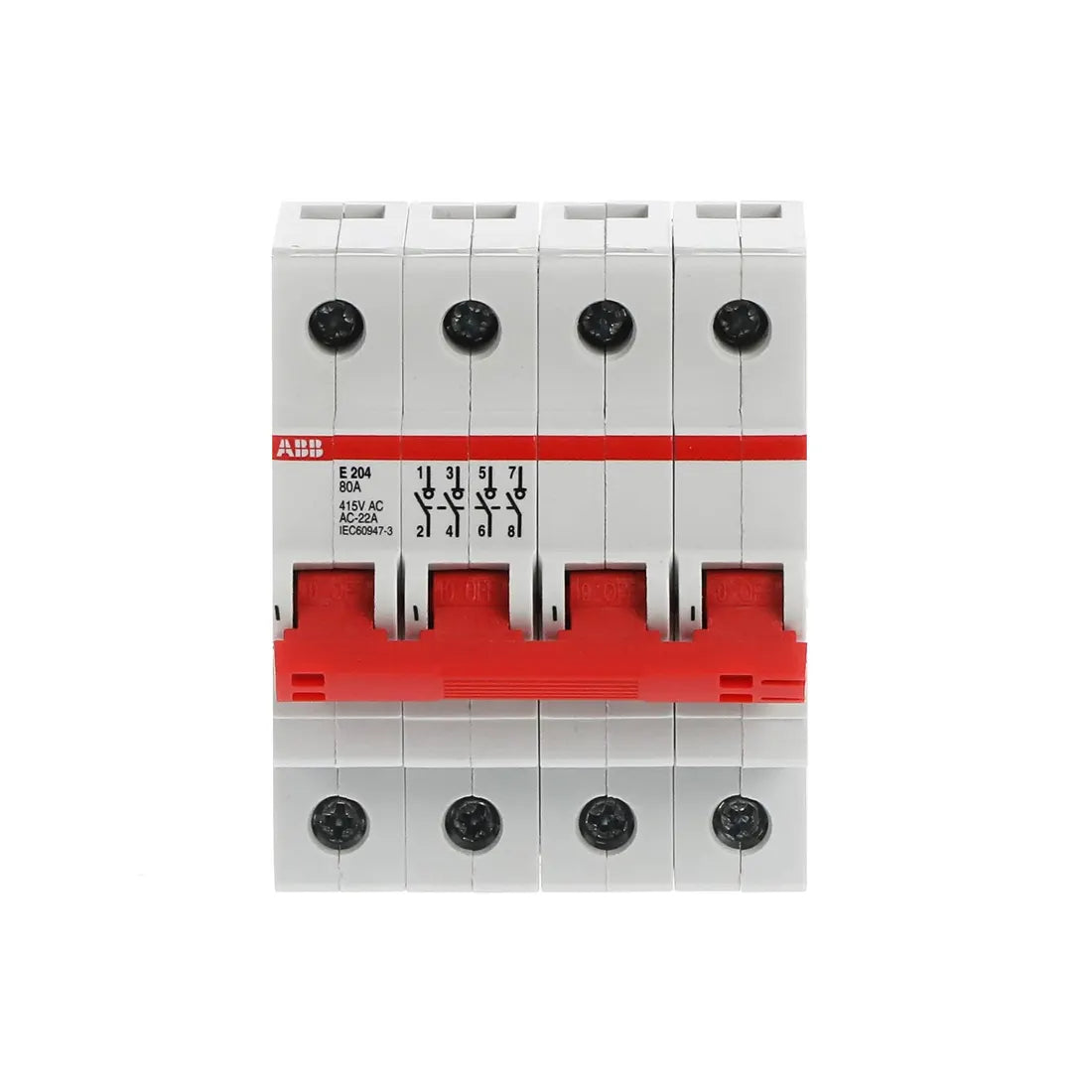 ABB Electrical Isolator Switch 2CDE284001R0080 80A 4P E204/80R