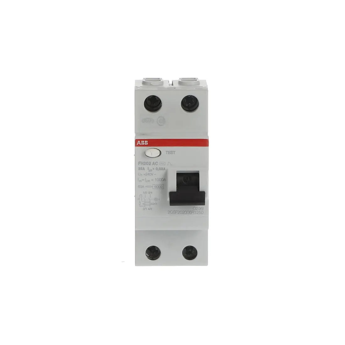 ABB Residual Current Circuit Breaker 2CSF202006R1250 25A 2P 30mA FH202 AC-25/0.03