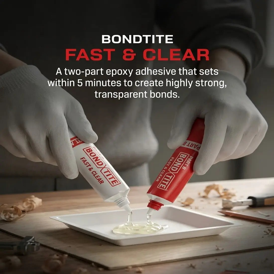ASTRAL Bondtite Rapid Epoxy Adhesive 17ml, 5 min - Red