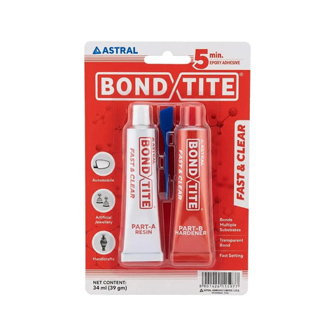 ASTRAL Bondtite Rapid Epoxy Adhesive 17ml, 5 min - Red