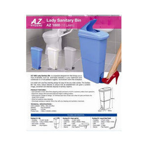 AZ Hygiene Lady Sanitary Bin 18L AZ1800 - Blue