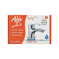 Adix RUBY-1101 Washbasin Mixer with Pop Up and Flexible Hose - Chrome - Slide 2