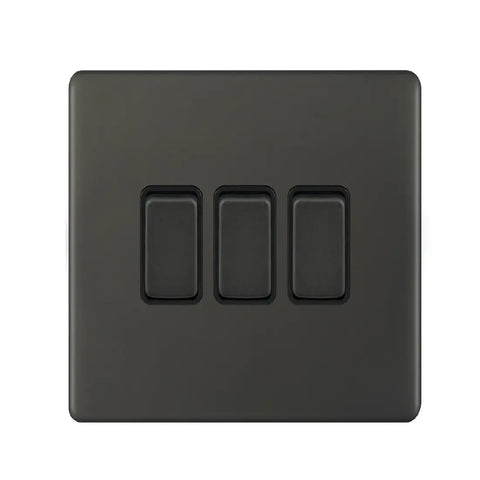 Admore AU306 10A 3G 2Way Switch, Metal Series - Umber