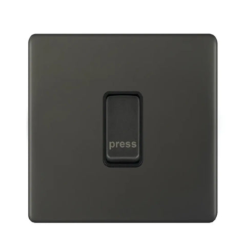 Admore AU317 10A 1G Bell Push, Metal Series - Umber