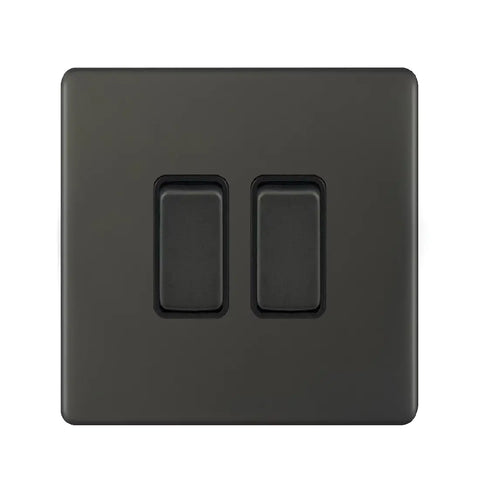 Admore AU304 10A 2G 2Way Switch, Metal Series - Umber