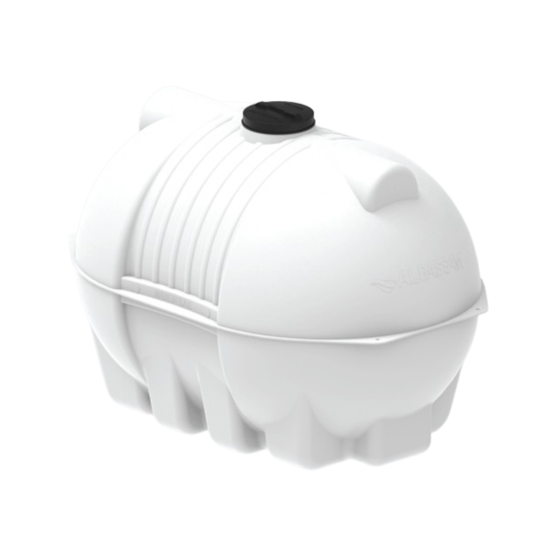 Al Bassam Top Line HD Blow Mold Horizontal Tank - White