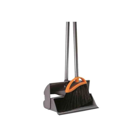 Aricasa AR822 Avio Long Dustpan Set With Aluminium Handle - Orange & Grey