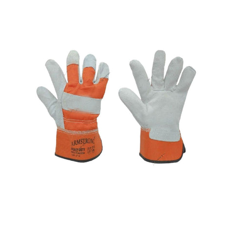 Armstrong IJT10 Single Palm Leather Working Gloves - Orange