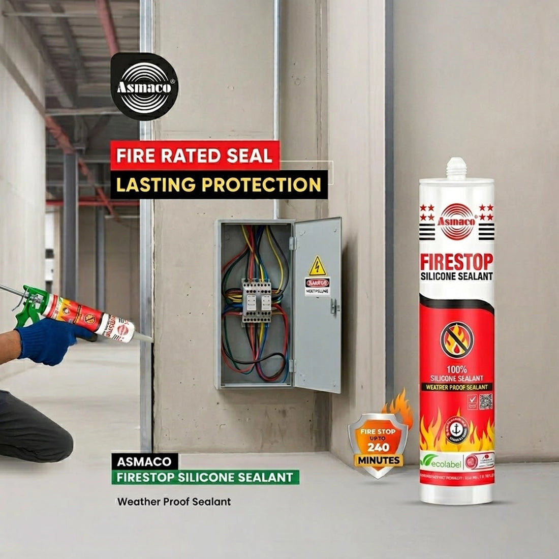 Asmaco Firestop Silicone Sealant - White
