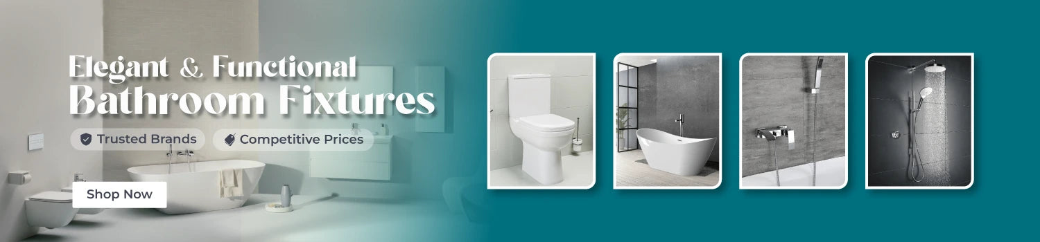 Elegant and functional bathroom fixtures including toilet, bathtub, faucets, and showerheads from trusted brands at competitive prices.