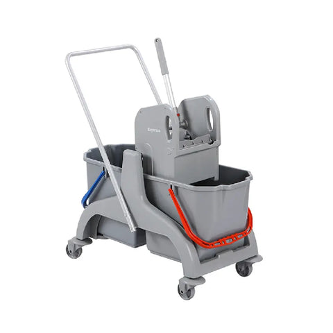 Bayersan Double Mop Bucket Trolley 2x25L - Grey
