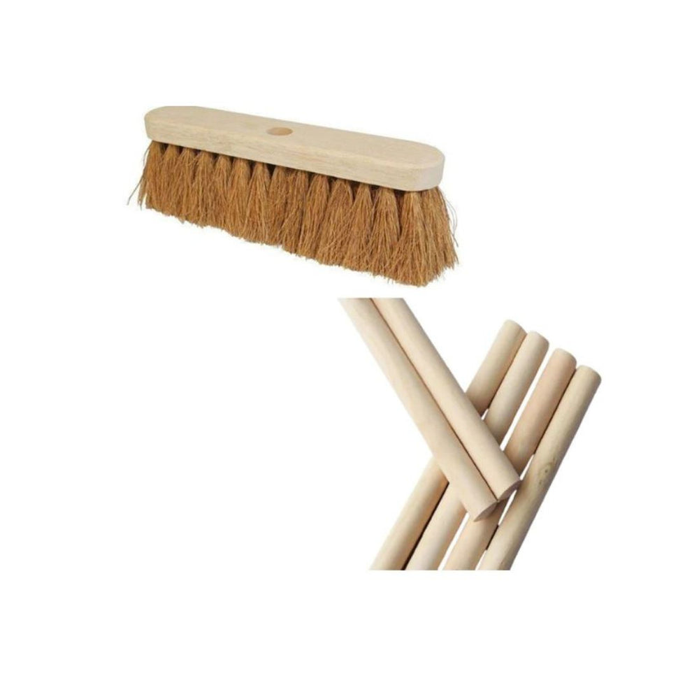 Coco Brush With Wooden Handle 12 Inch Coco Fiber